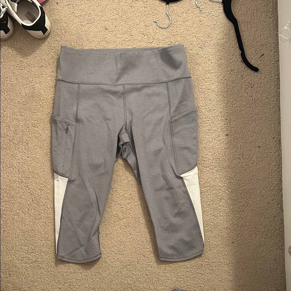 Athleta Gray and White Leggings
